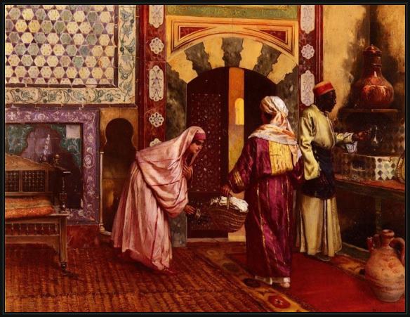 Framed Rudolf Ernst the hammam painting