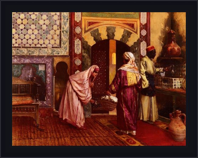 Framed Rudolf Ernst the hammam painting