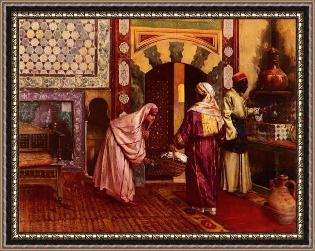 Framed Rudolf Ernst the hammam painting