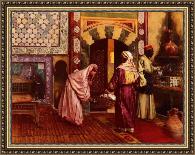 Framed Rudolf Ernst the hammam painting