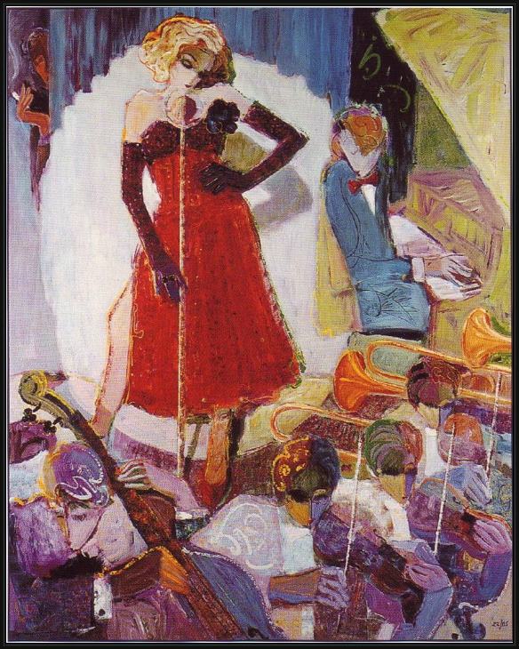 Framed Sabzi hollywood nights painting