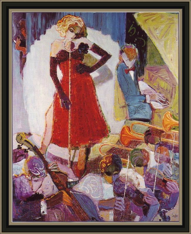 Framed Sabzi hollywood nights painting