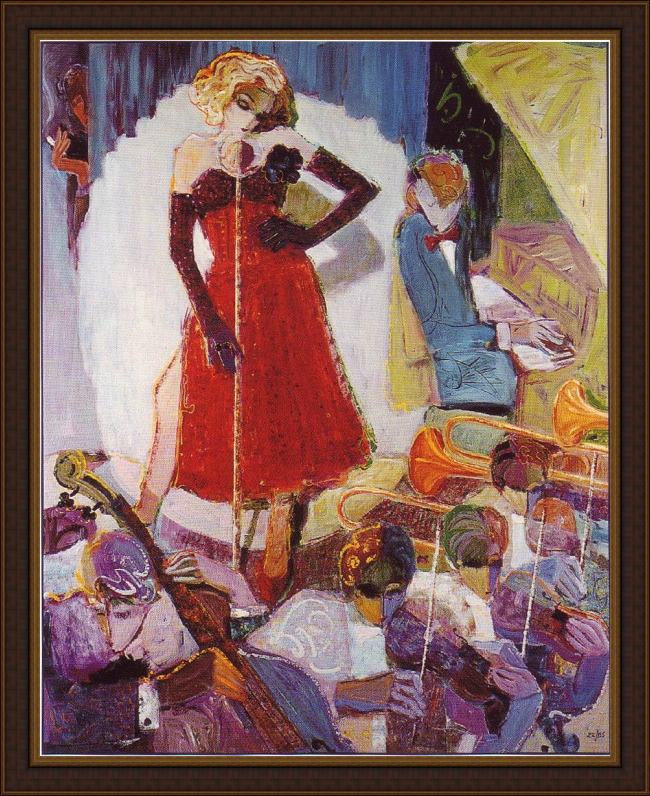Framed Sabzi hollywood nights painting