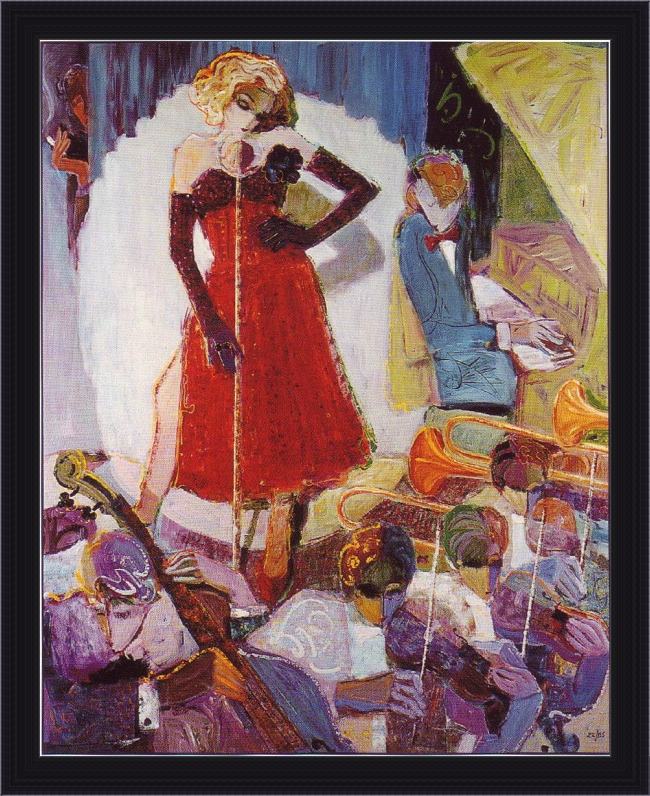 Framed Sabzi hollywood nights painting