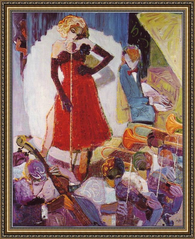 Framed Sabzi hollywood nights painting