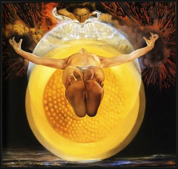 Framed Salvador Dali ascension painting