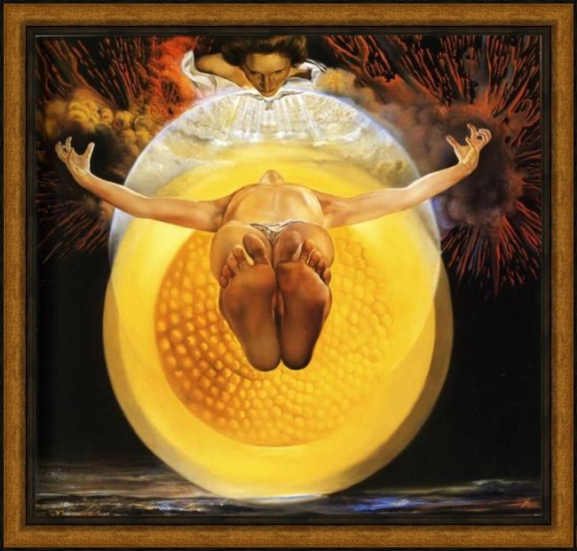 Framed Salvador Dali ascension painting