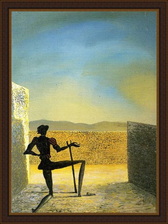 Framed Salvador Dali spectre of vermeer painting