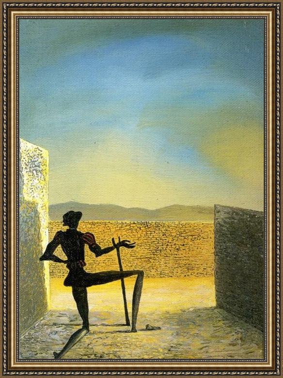 Framed Salvador Dali spectre of vermeer painting