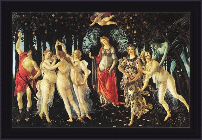 Framed Sandro Botticelli la primavera painting