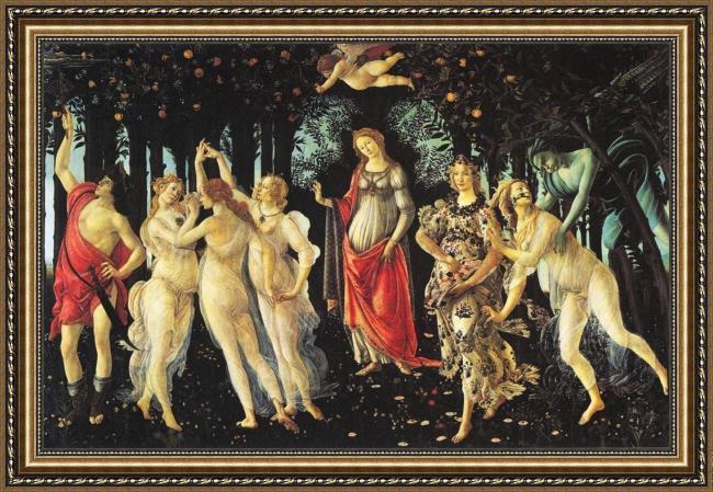 Framed Sandro Botticelli la primavera painting