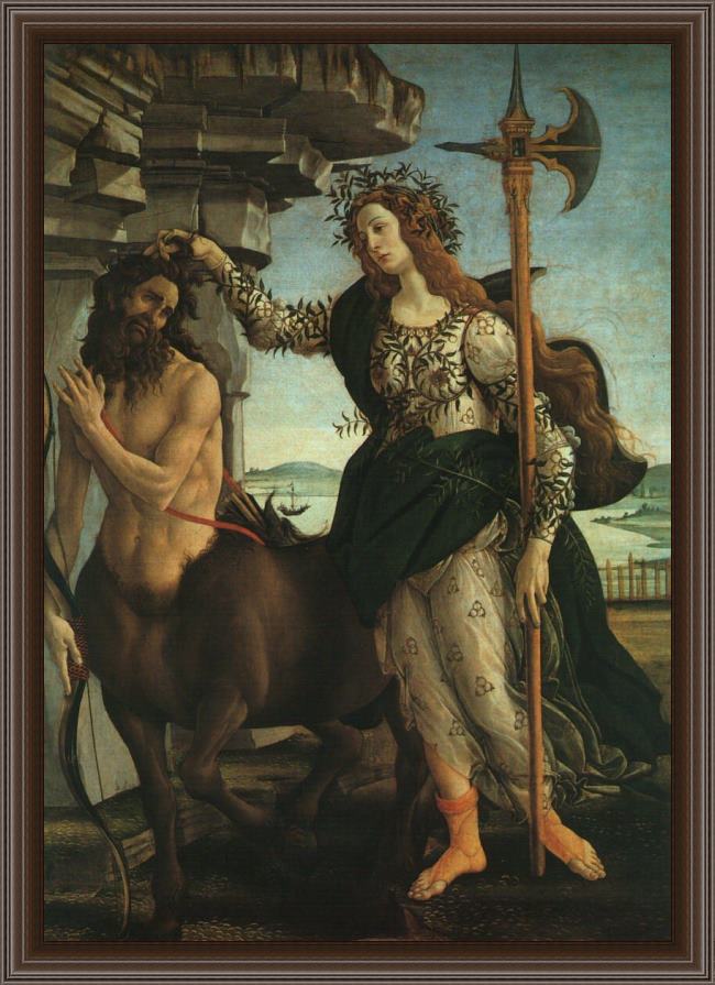 Framed Sandro Botticelli pallas and the centaur painting