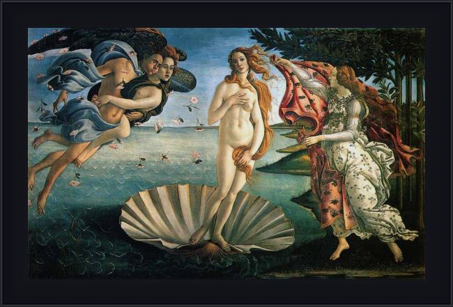Framed Sandro Botticelli the birth of venus painting