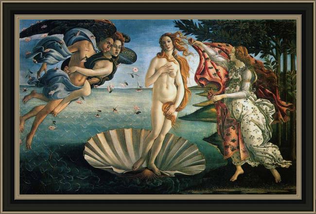 Framed Sandro Botticelli the birth of venus painting