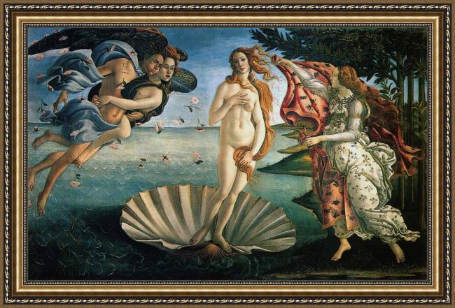 Framed Sandro Botticelli the birth of venus painting