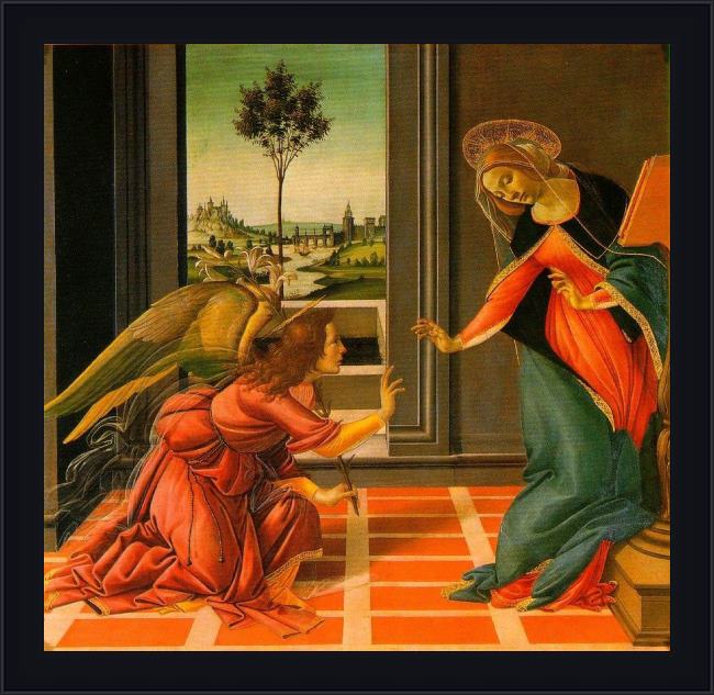 Framed Sandro Botticelli the cestello annunciation painting
