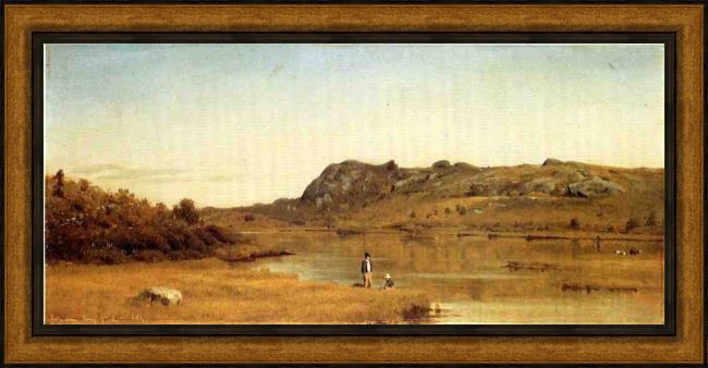 Framed Sanford Robinson Gifford cape ann, massachusetts painting