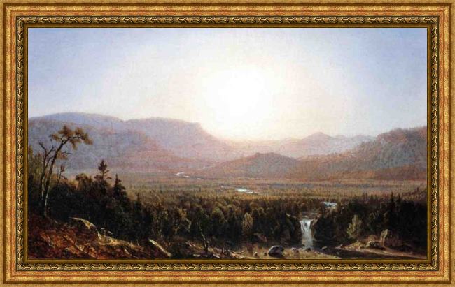 Framed Sanford Robinson Gifford in the catskills painting