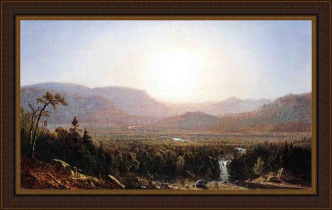 Framed Sanford Robinson Gifford in the catskills painting