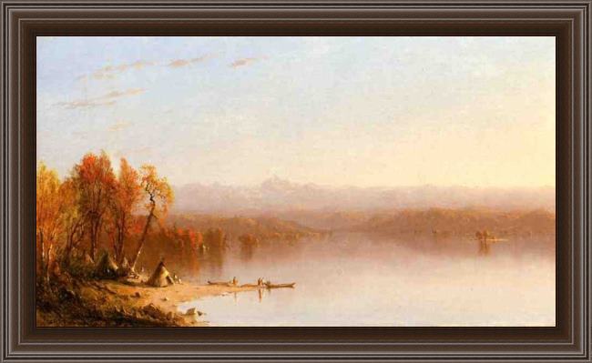 Framed Sanford Robinson Gifford indian summer painting