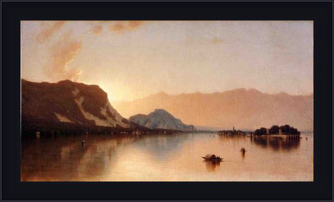 Framed Sanford Robinson Gifford isola bella in lago maggiore painting