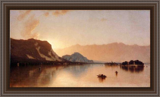 Framed Sanford Robinson Gifford isola bella in lago maggiore painting
