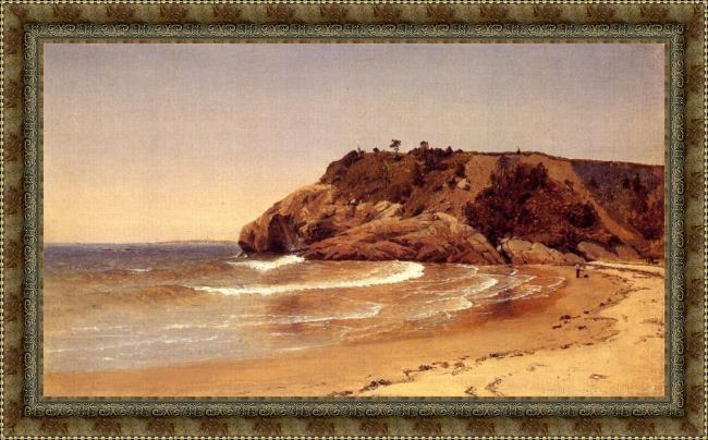 Framed Sanford Robinson Gifford manchester beach painting