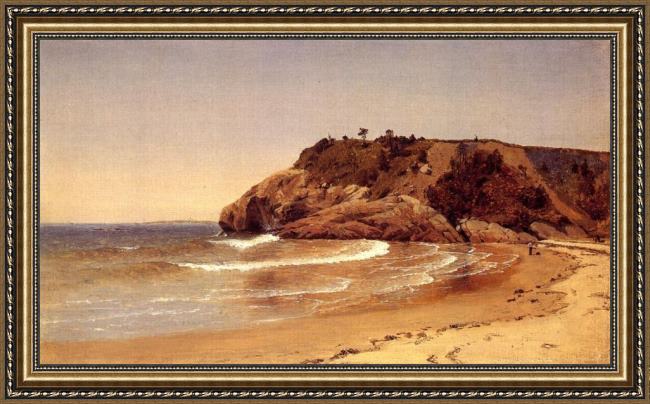 Framed Sanford Robinson Gifford manchester beach painting