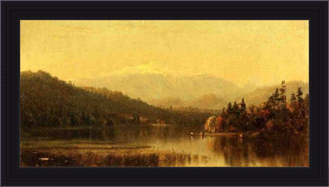 Framed Sanford Robinson Gifford sunset in the white mountains painting