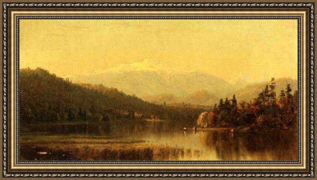 Framed Sanford Robinson Gifford sunset in the white mountains painting