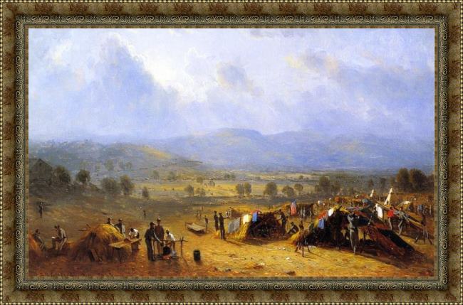 Framed Sanford Robinson Gifford the camp of the seventh regiment near frederick, maryland painting