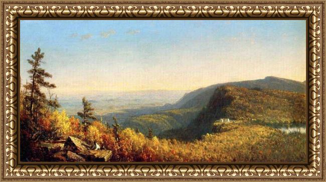 Framed Sanford Robinson Gifford the catskill mountain house painting