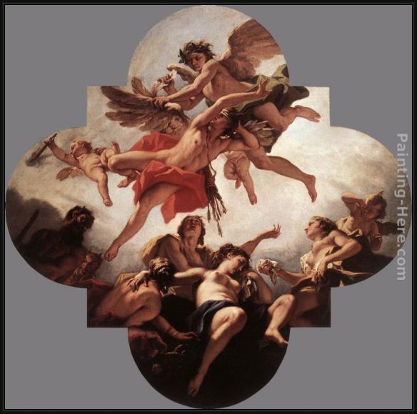 Framed Sebastiano Ricci the punishment of cupid painting