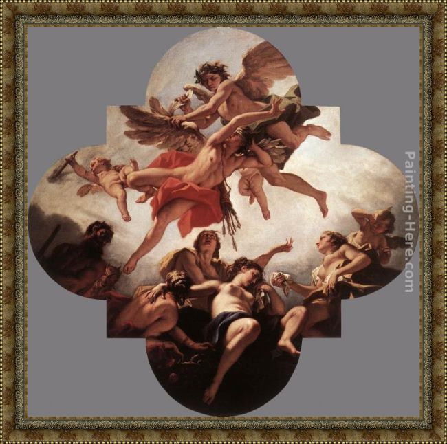 Framed Sebastiano Ricci the punishment of cupid painting