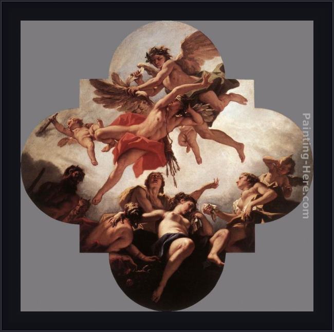 Framed Sebastiano Ricci the punishment of cupid painting