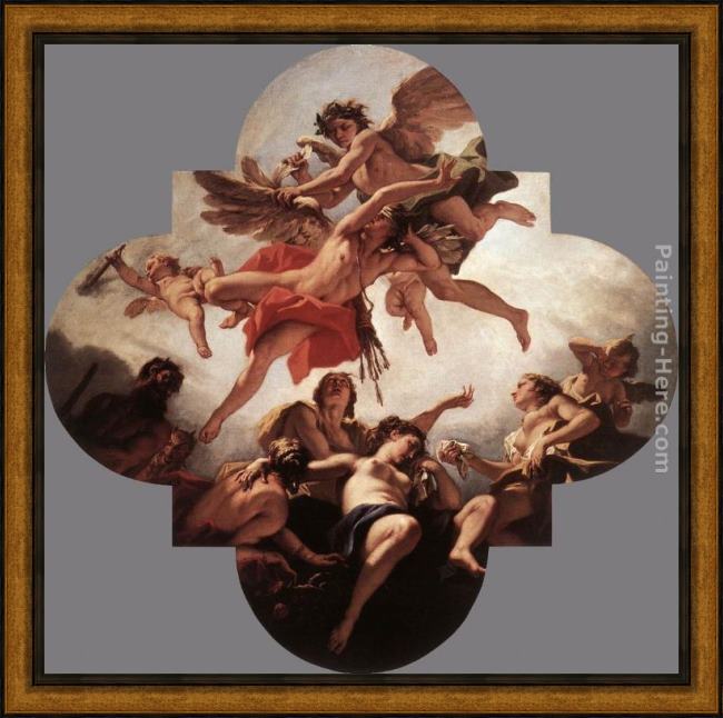 Framed Sebastiano Ricci the punishment of cupid painting