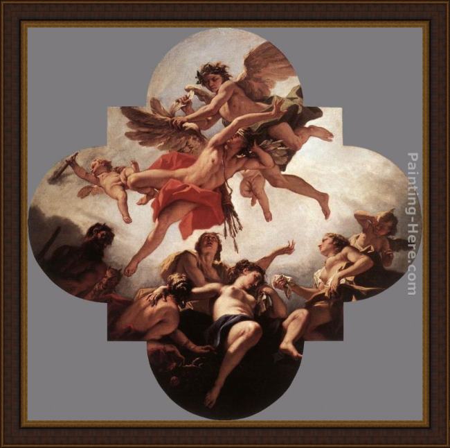 Framed Sebastiano Ricci the punishment of cupid painting