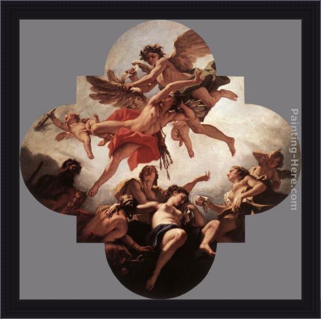 Framed Sebastiano Ricci the punishment of cupid painting