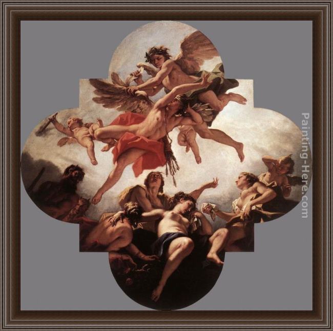 Framed Sebastiano Ricci the punishment of cupid painting