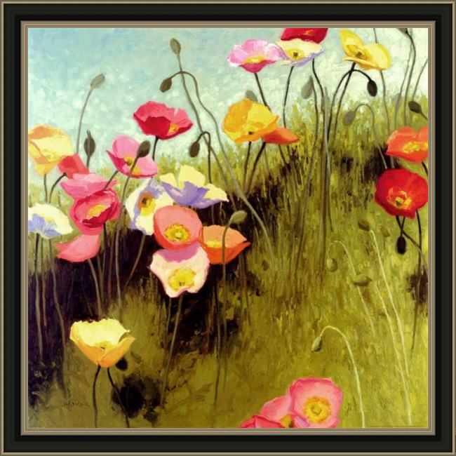 Framed Shirley Novak meadow suite ii painting