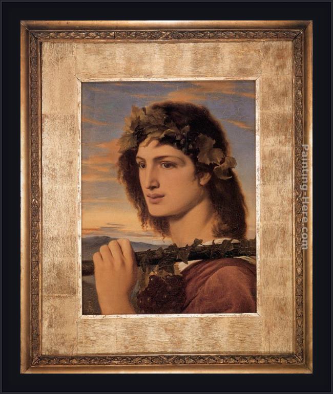 Framed Simeon Solomon bacchus painting