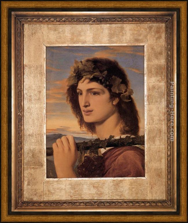 Framed Simeon Solomon bacchus painting