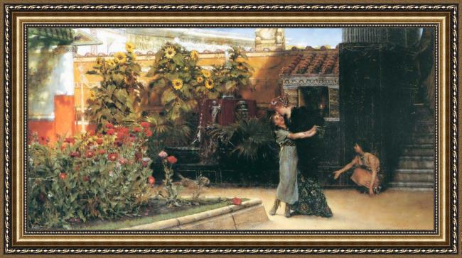 Framed Sir Lawrence Alma-Tadema a hearty welcome painting