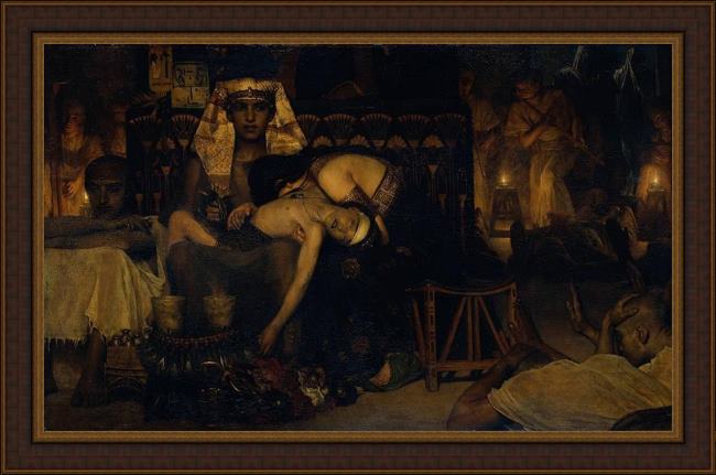 Framed Sir Lawrence Alma-Tadema death of the pharaoh's firstborn son painting