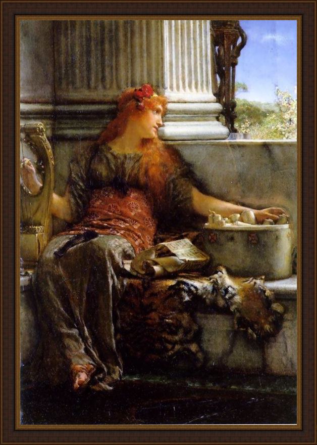 Framed Sir Lawrence Alma-Tadema poetry painting