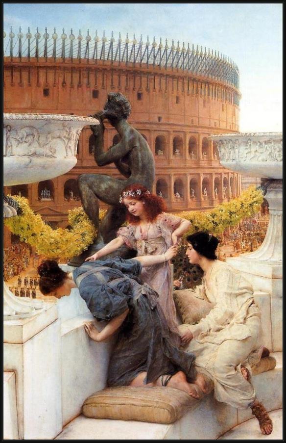 Framed Sir Lawrence Alma-Tadema the coliseum painting
