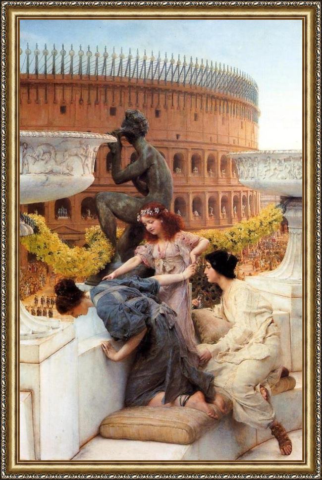 Framed Sir Lawrence Alma-Tadema the coliseum painting