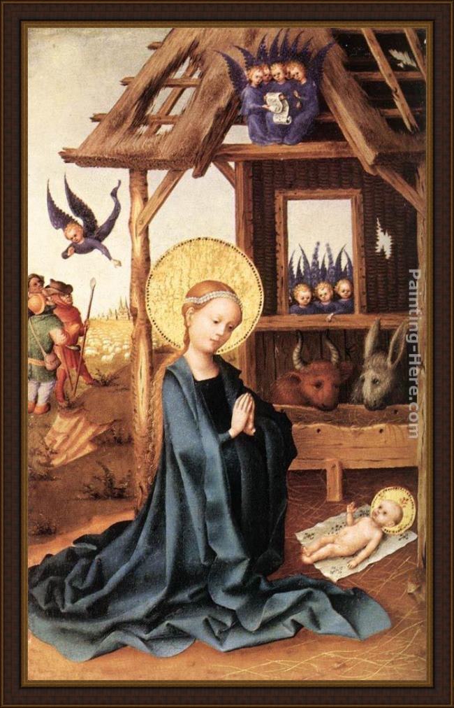 Framed Stefan Lochner adoration of the child jesus painting