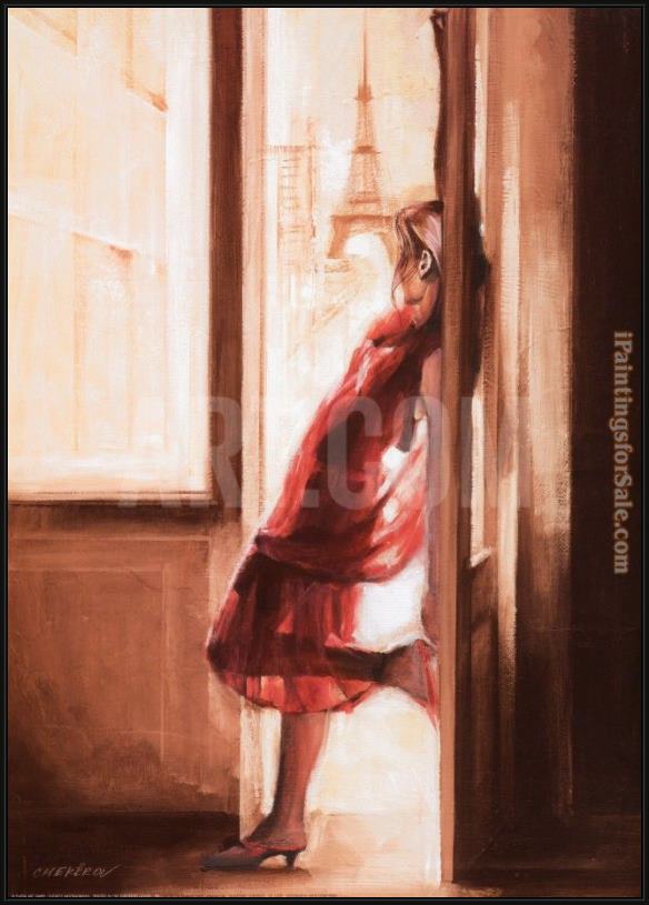 Framed Talantbek Chekirov wonderful view over paris painting