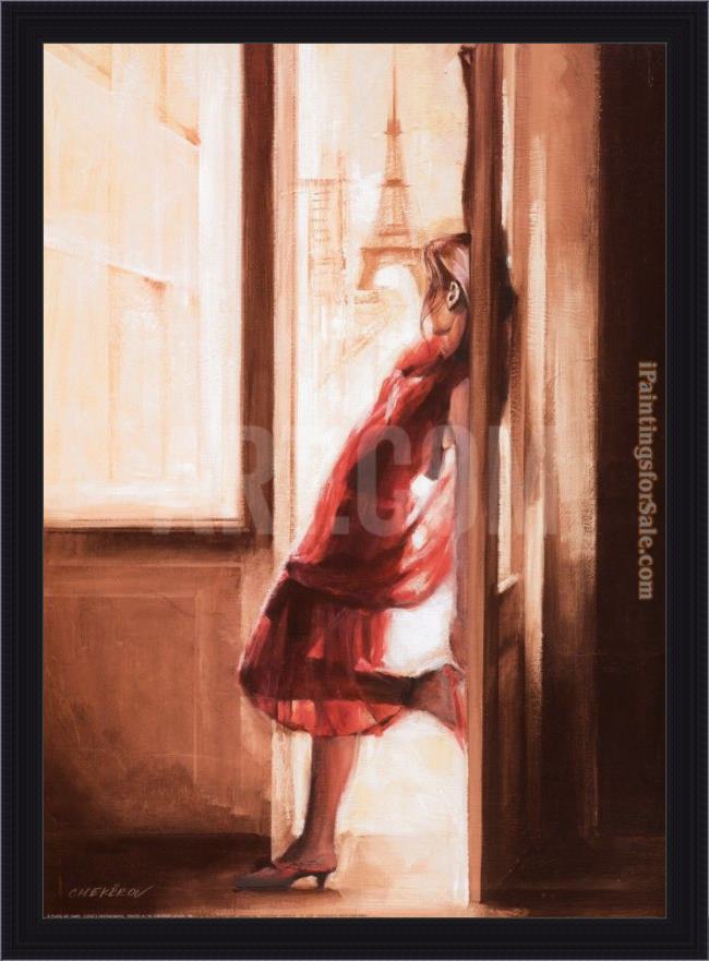 Framed Talantbek Chekirov wonderful view over paris painting